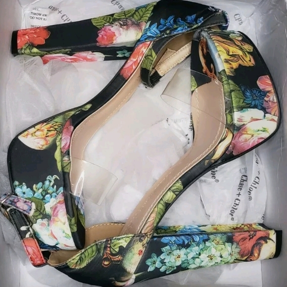 🆕️Clear PVC Strap Floral Platform Heels sz 7 - Picture 7 of 9